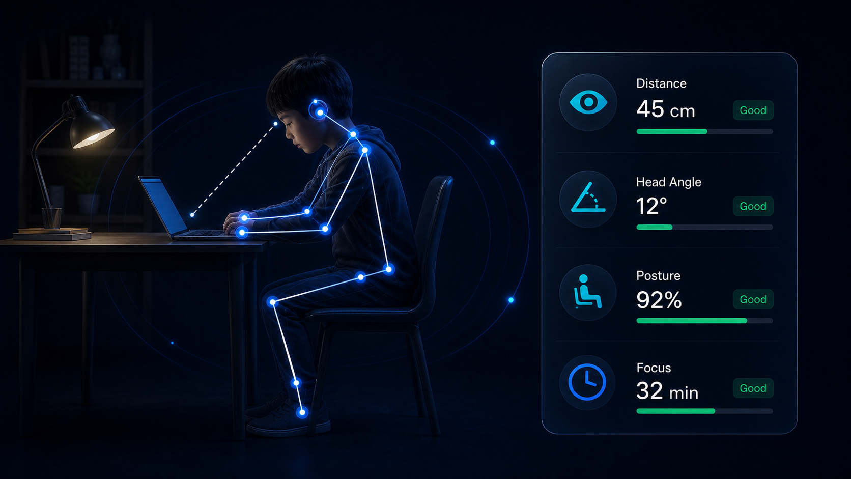 BrightEyes posture analysis visual demo